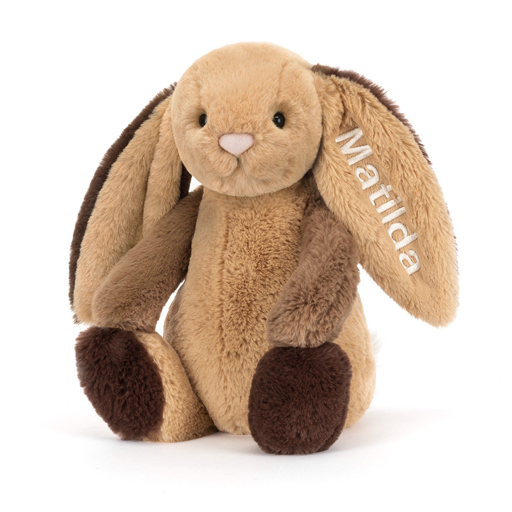 Personalised Bashful Patchwork Brown Bunny Original